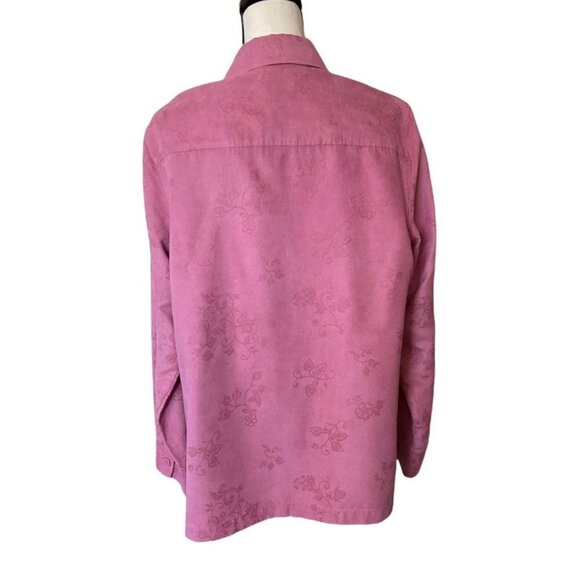 Craft & Barrow floral suede‎ texture lightweight pink jacket women size L - Picture 5 of 11